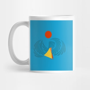 Blue Sea Waves Yellow Sailing Boat Mug